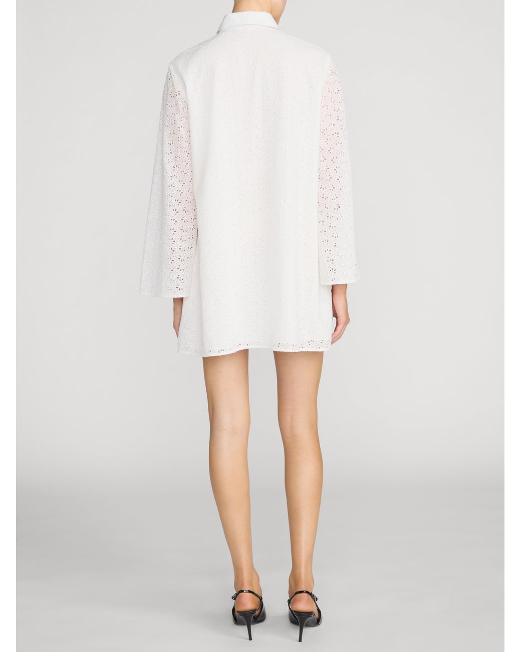 FRAME White The Eyelet Tuxedo Dress