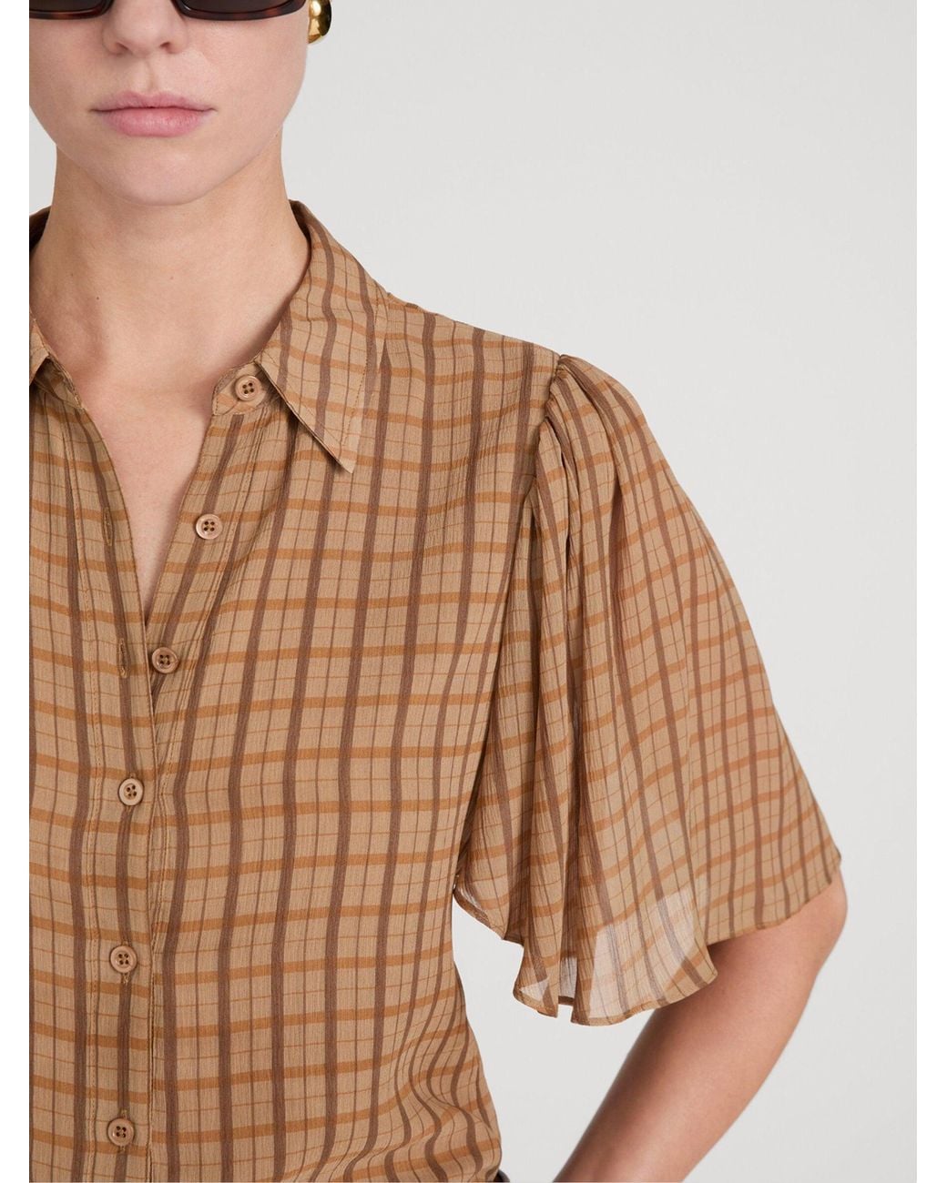 FRAME Brown The Flutter Shirt