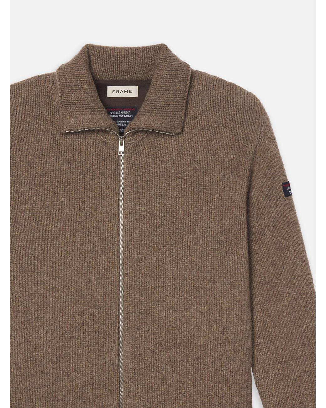 FRAME Brown The Society Archive Zip-up Cardigan Sweater for men