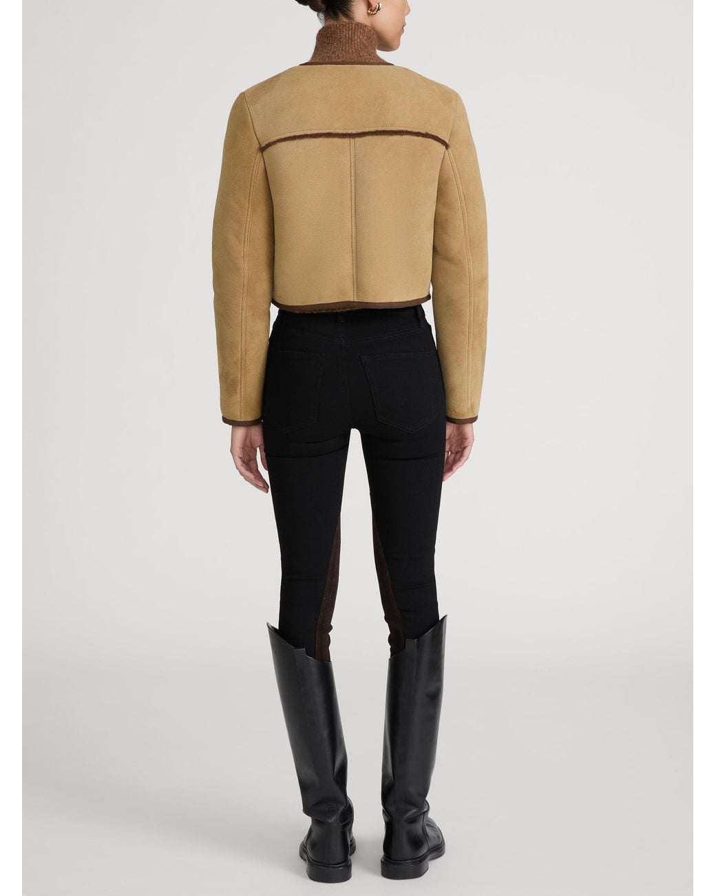 FRAME Natural The Equestrian Shearling Jacket