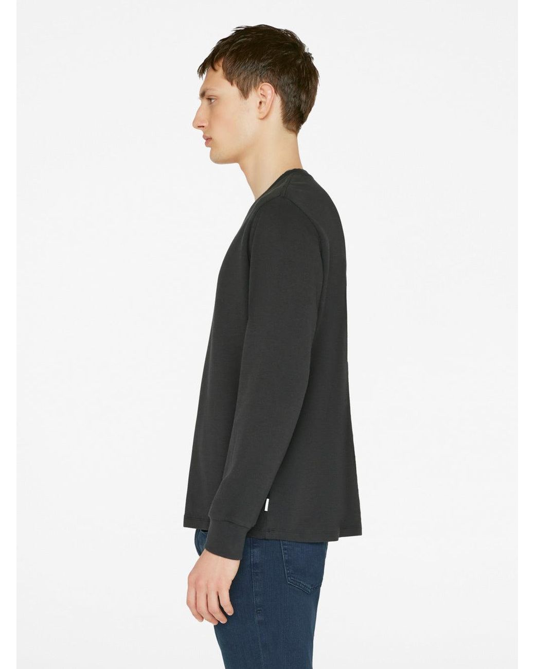 FRAME Blue Duo Fold Long Sleeve Tee for men