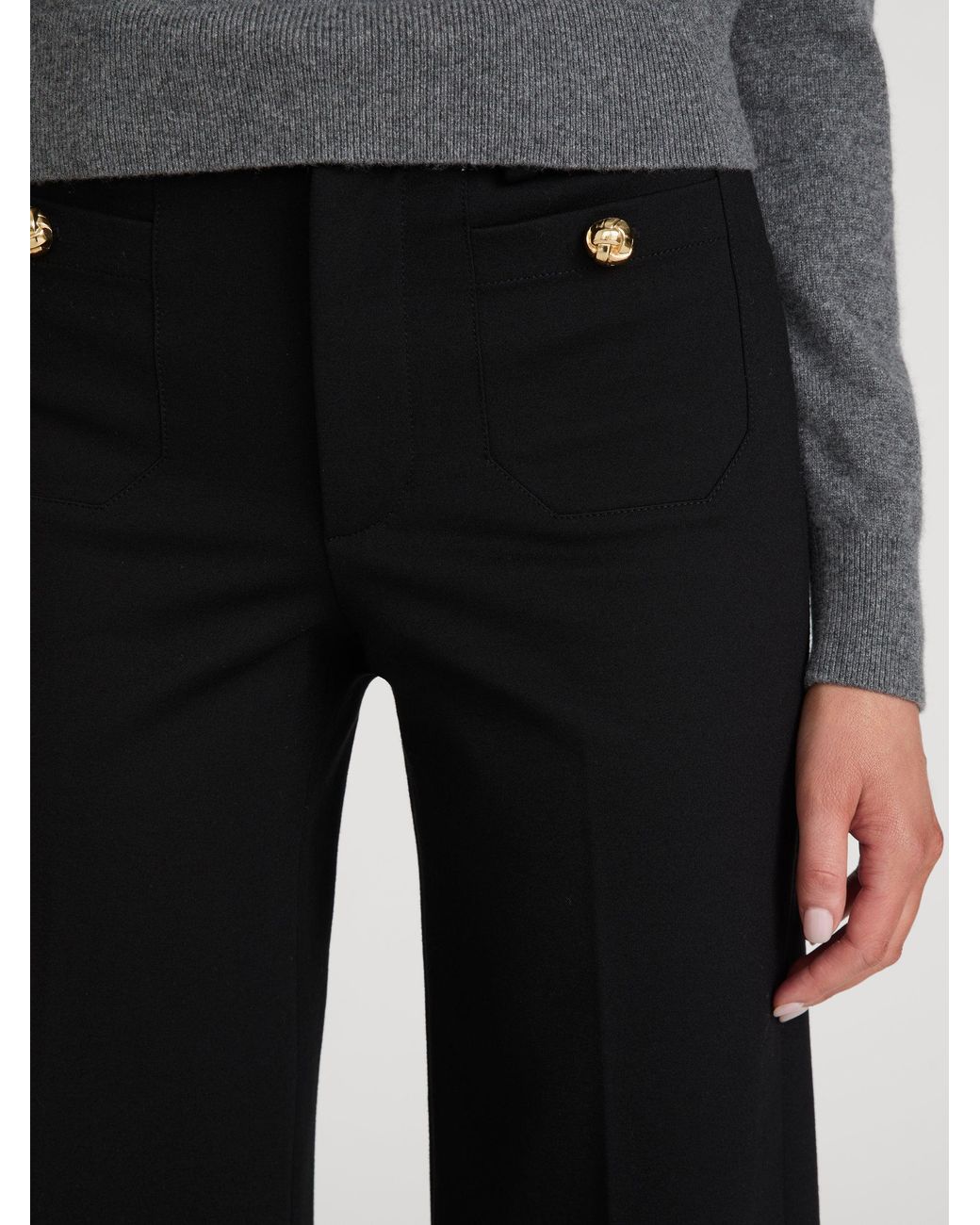 FRAME Black The Slim Palazzo Trouser