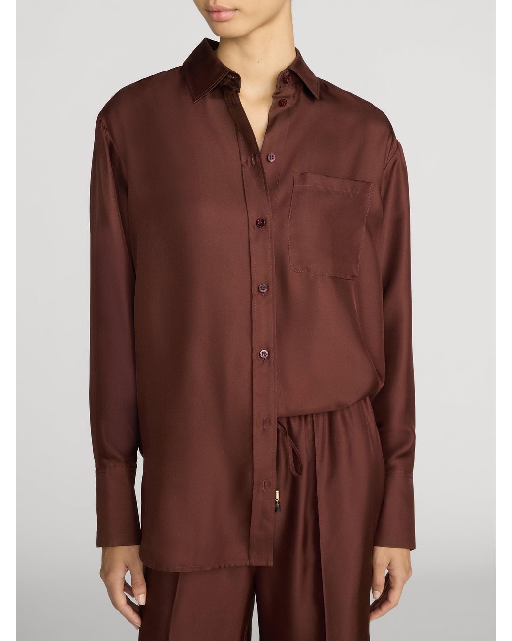 FRAME Brown The Silk Boy Shirt