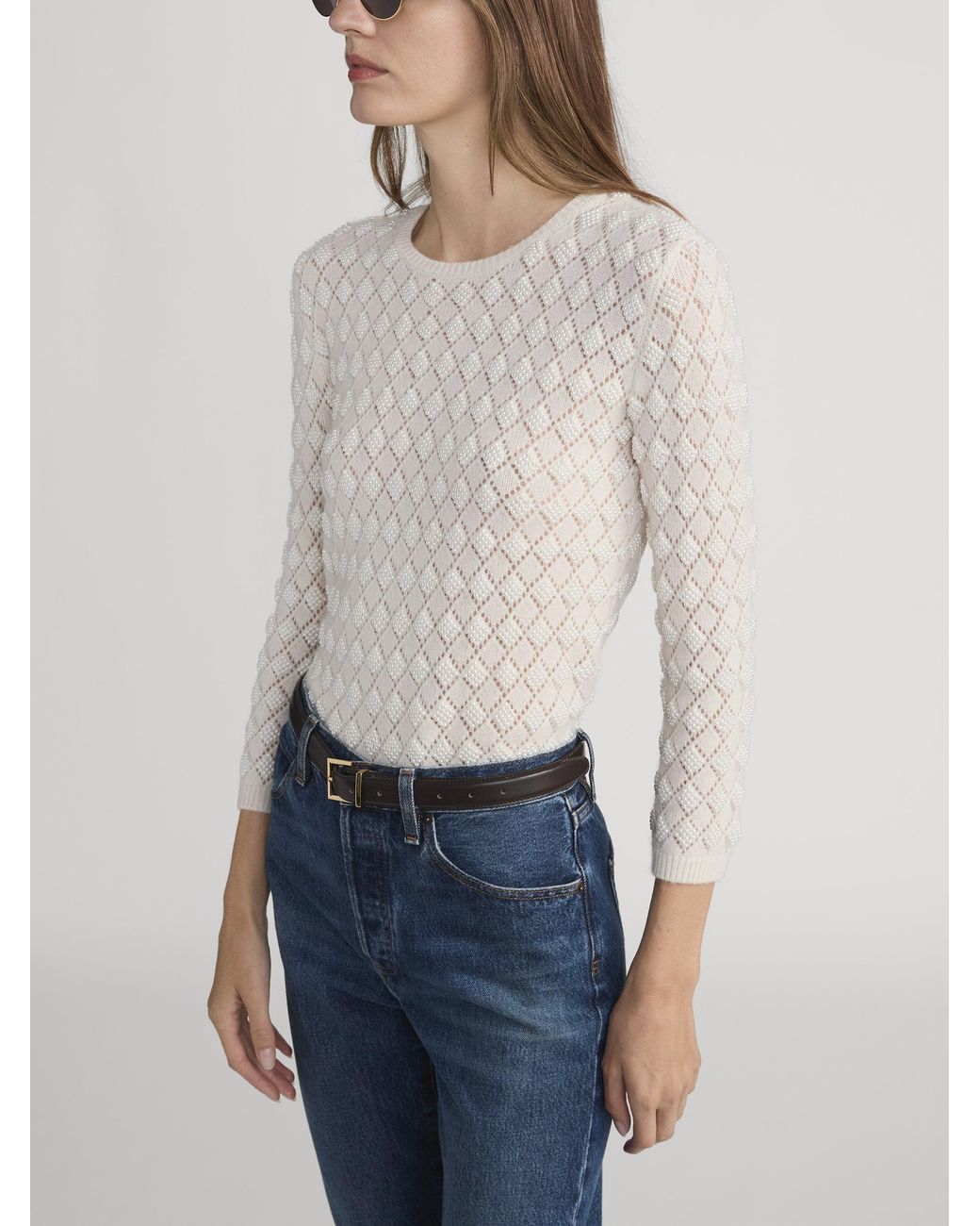 FRAME White The Pearl Sweater