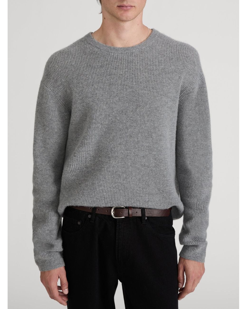 Frame Gray Texture FRAME Waffle Textured Sweater in Gray for Men | Lyst