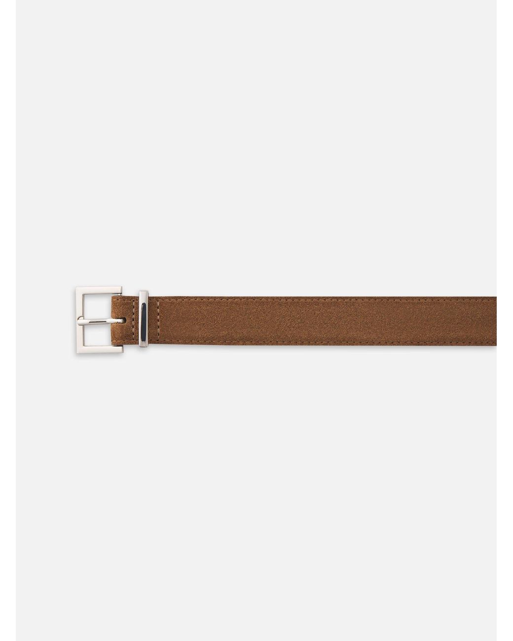 FRAME White Suede Square Buckle Belt