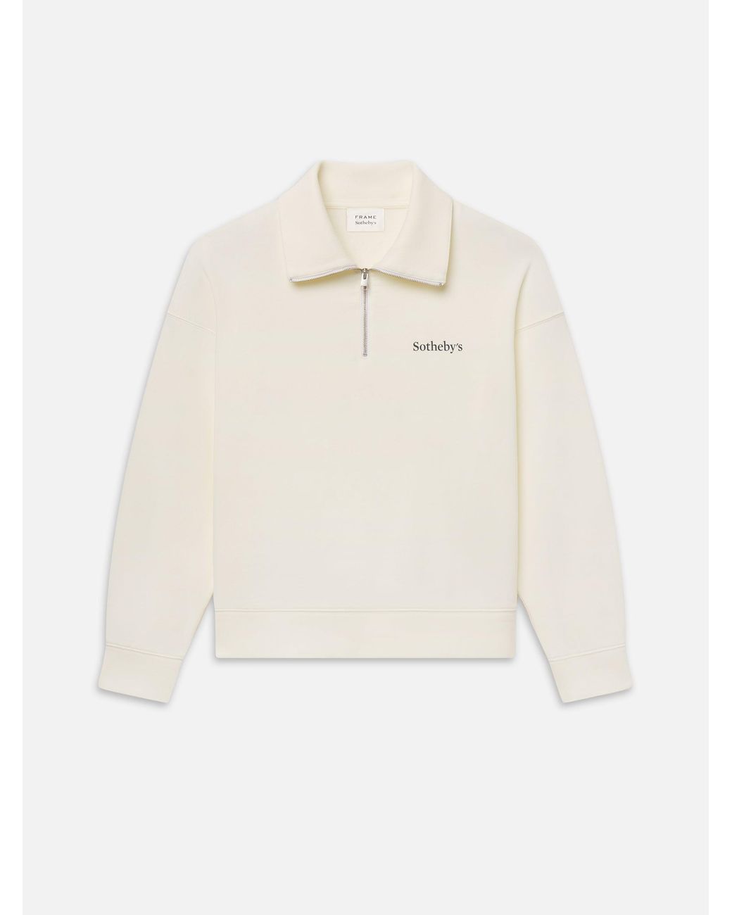 FRAME White Sotheby's Half Zip Sweatshirt for men