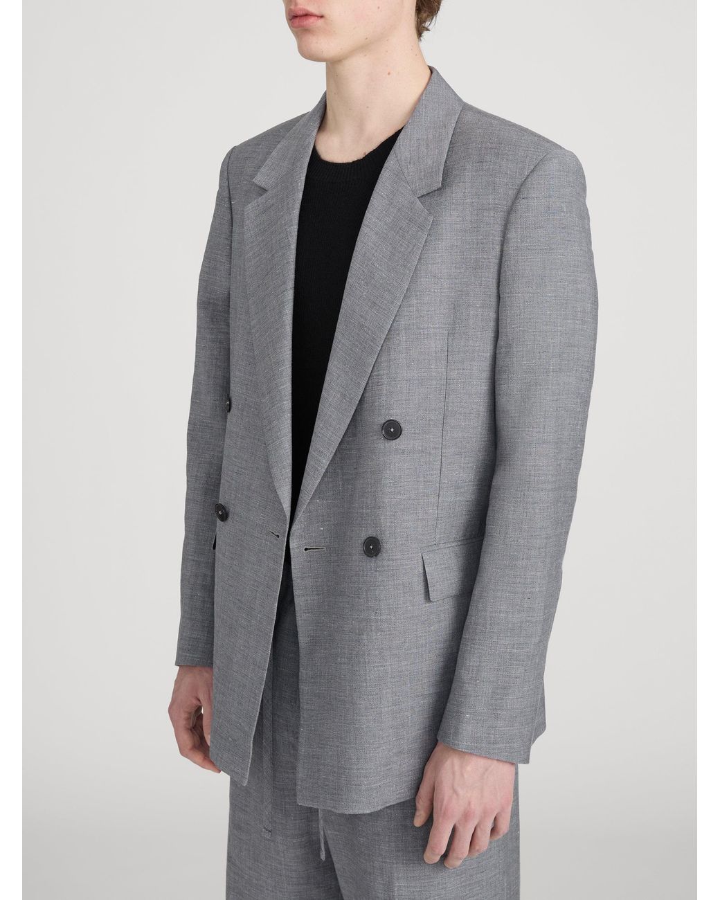 FRAME Gray Unlined Double Breasted Blazer for men