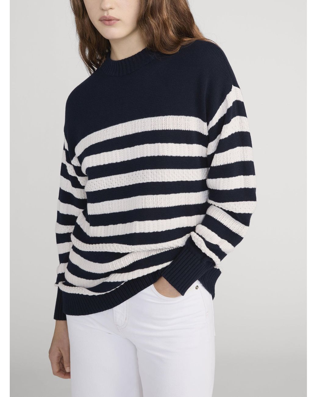 FRAME Blue The Variation Stripe Crew