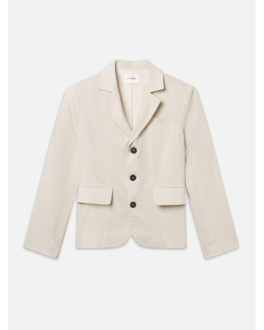 FRAME Natural The Striped Smart Blazer