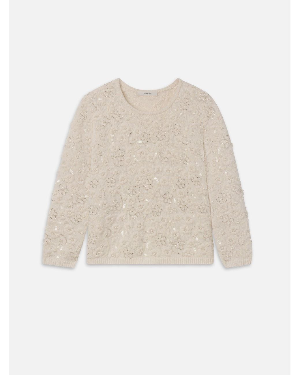 FRAME Natural The Applique Sweater