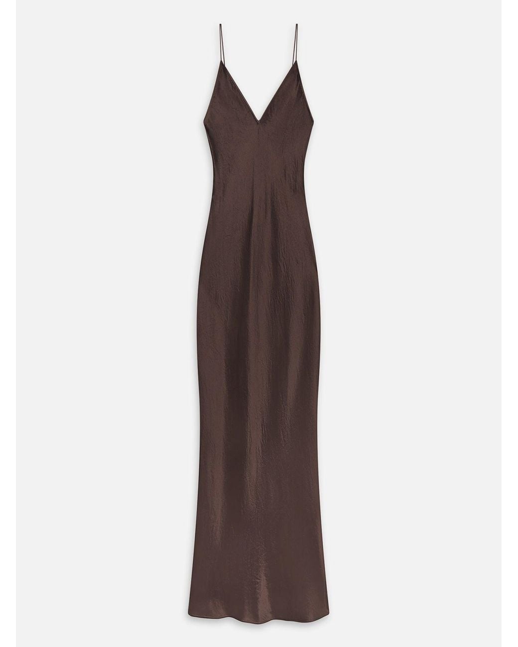 FRAME Brown The Textured Satin Dress