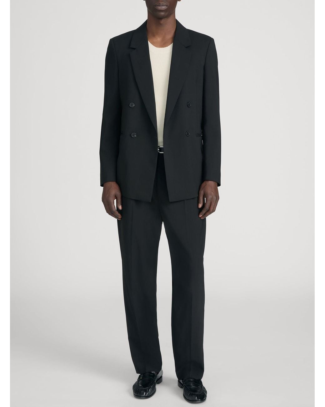 FRAME Black Tropical Wool Trouser for men