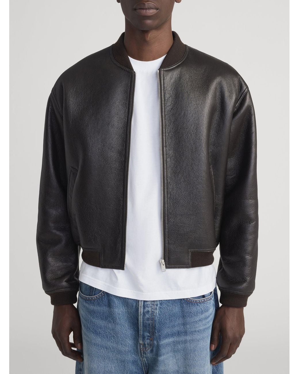FRAME Black Shearling Bomber for men