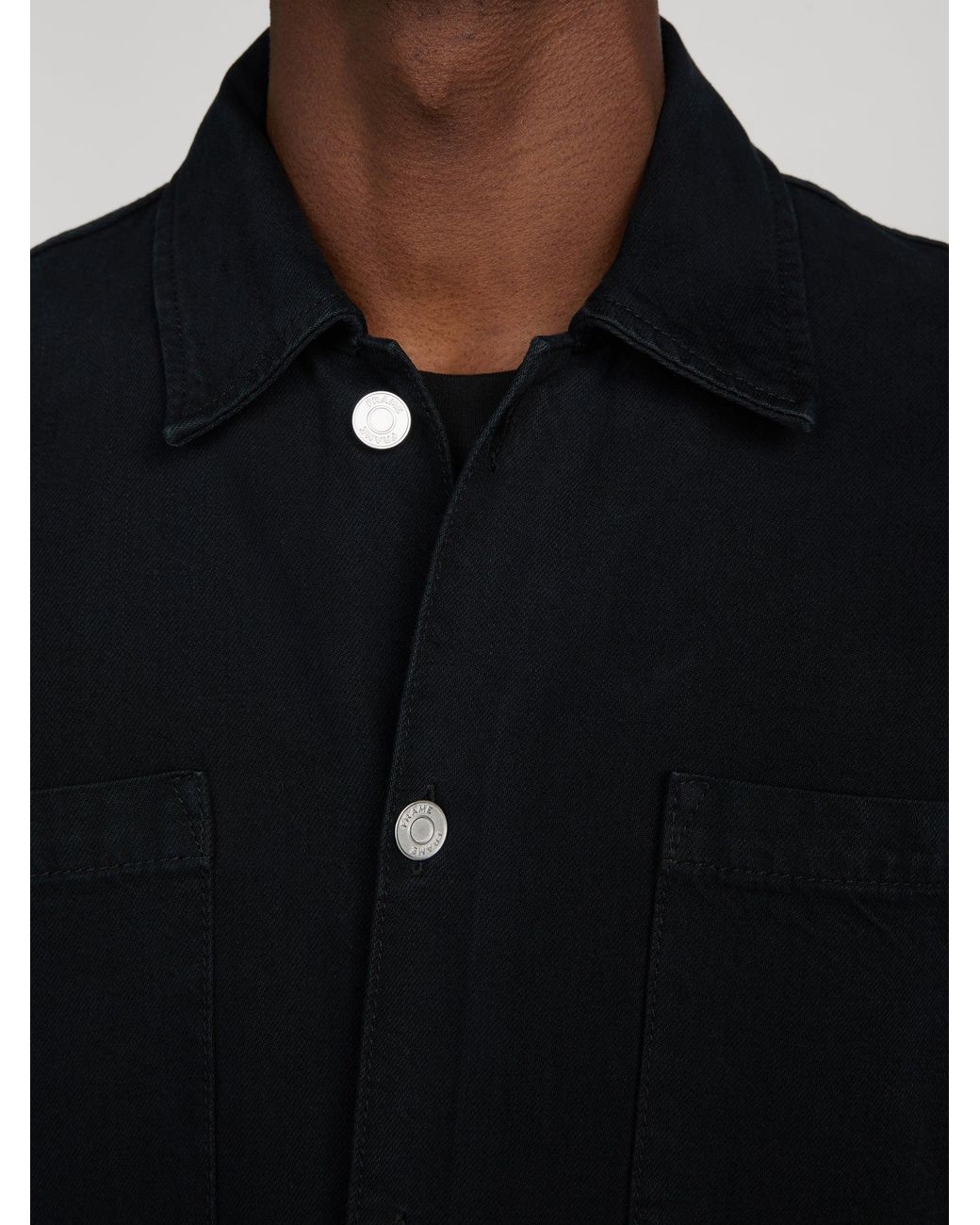 FRAME Black Denim Shirt Jacket for men