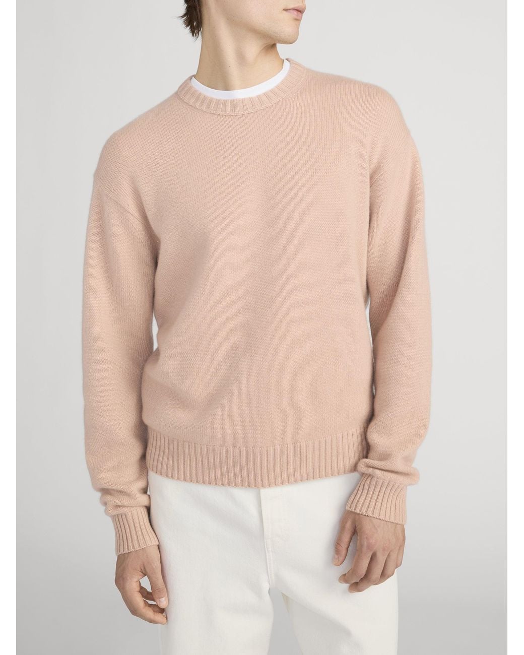 FRAME Natural Cashmere Crewneck Sweater for men