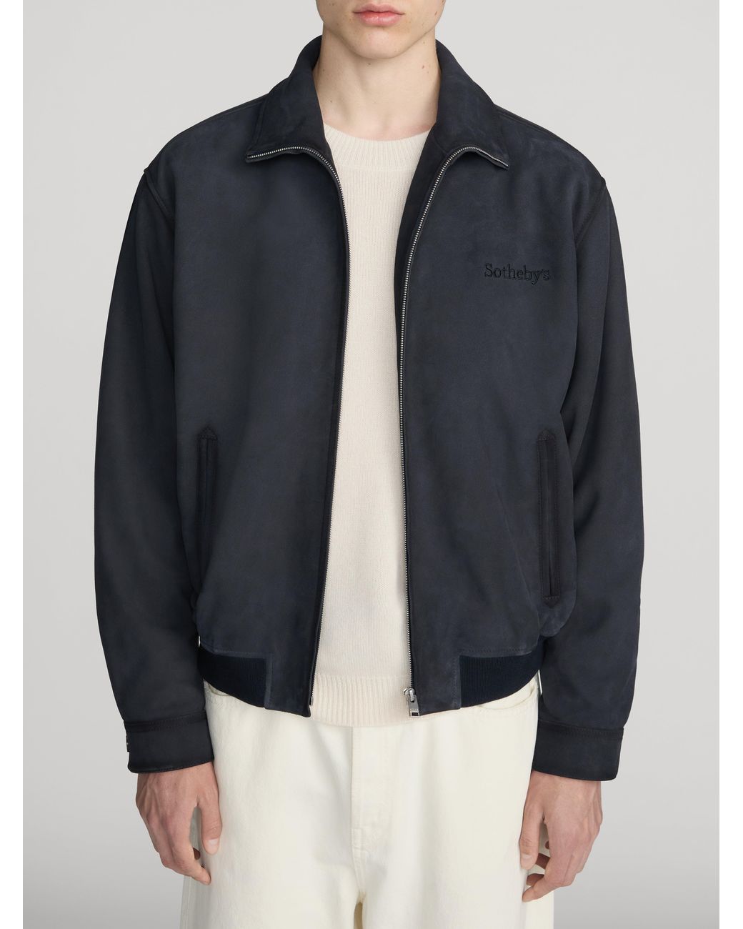 FRAME Blue Sotheby's Suede Jacket for men