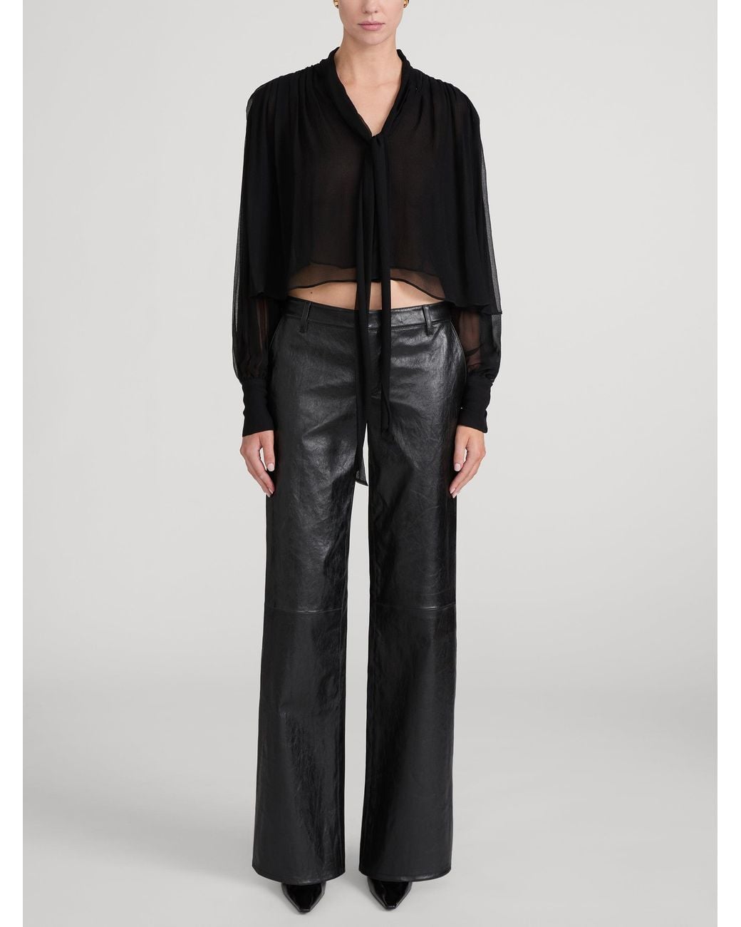 FRAME Black The Leather Low Trouser
