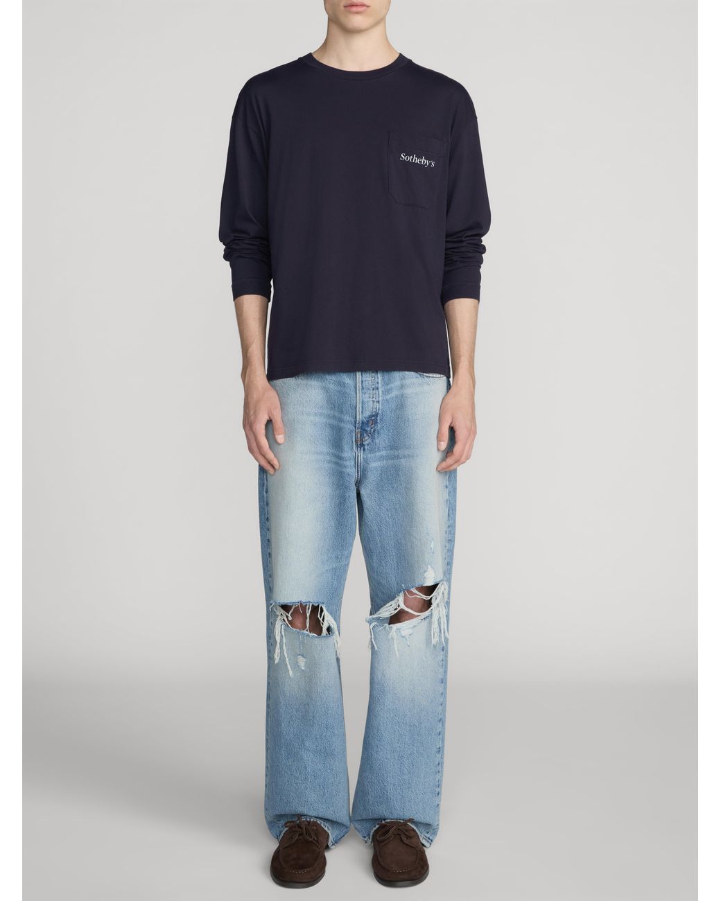 FRAME Blue Sotheby's Long Sleeve Tee for men