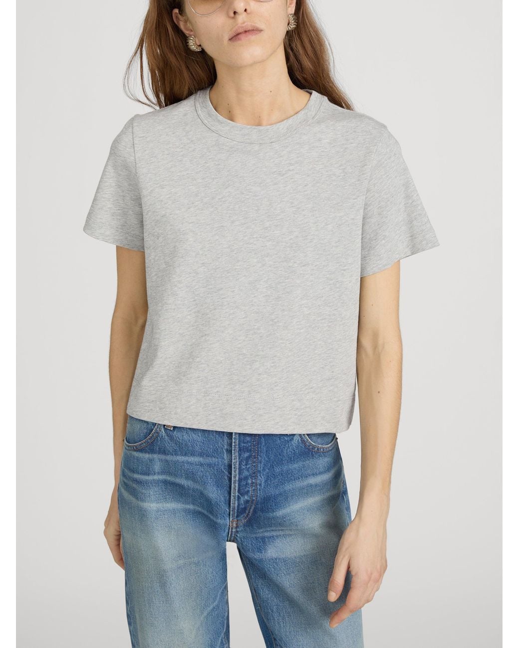 FRAME Gray The Heather Boxy Tee