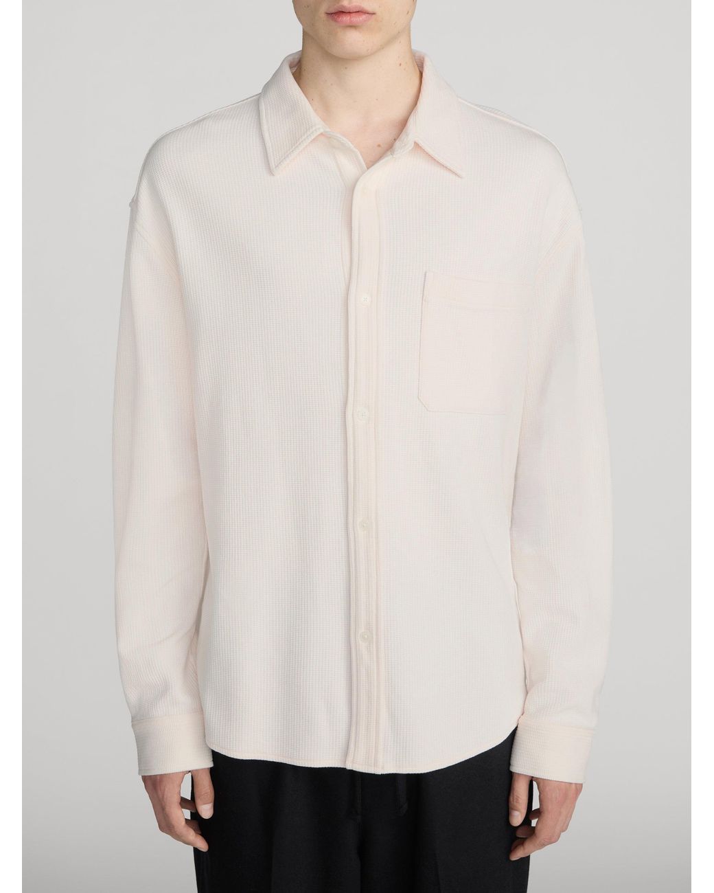 FRAME White Waffle Textured Shirt for men