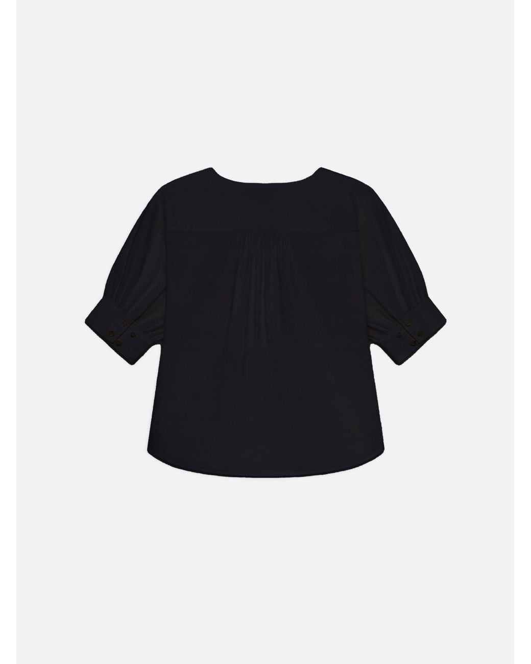 FRAME Black V-neck Popover Top