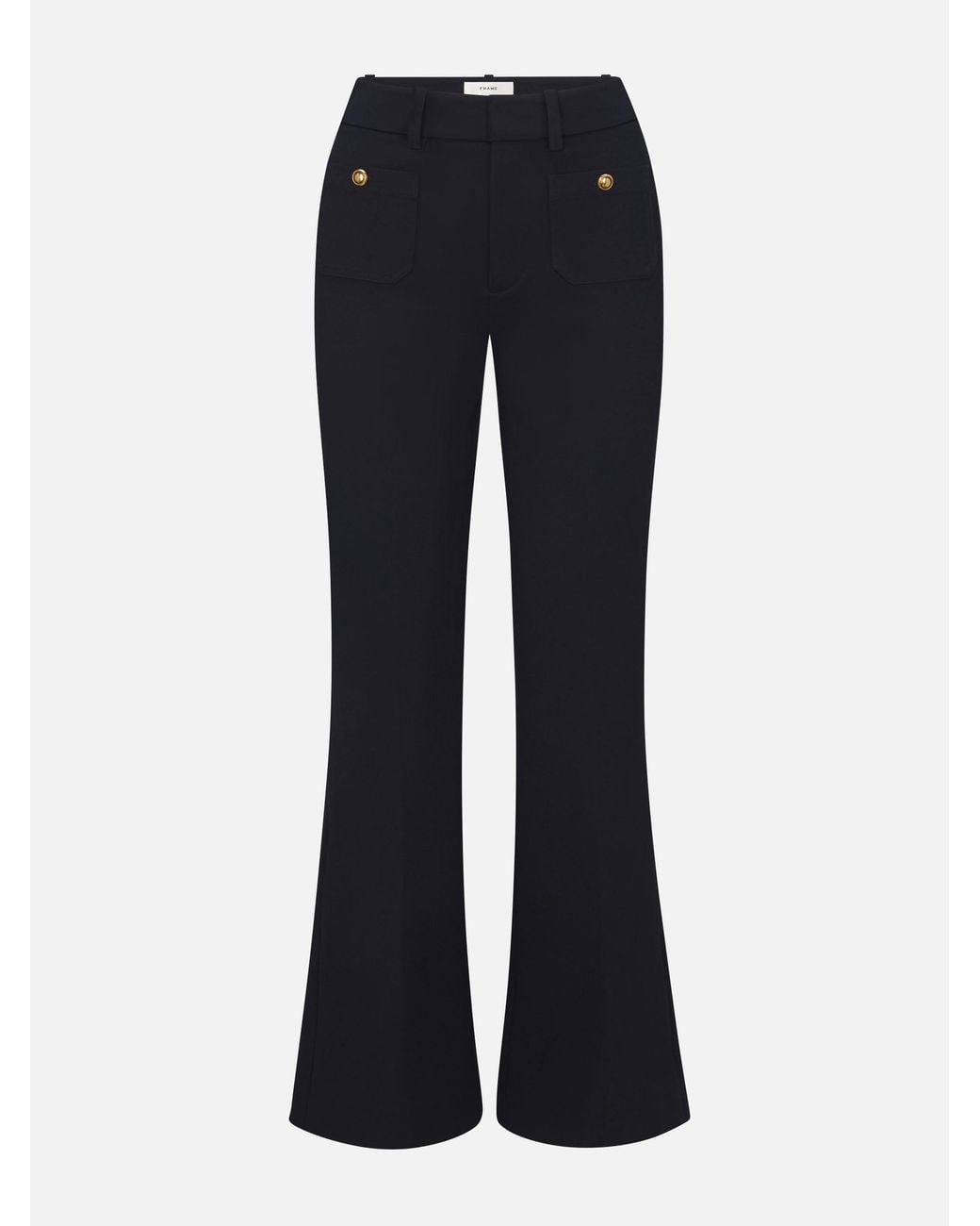 FRAME Blue The Pixie Flare Trouser Shrunken Pocket