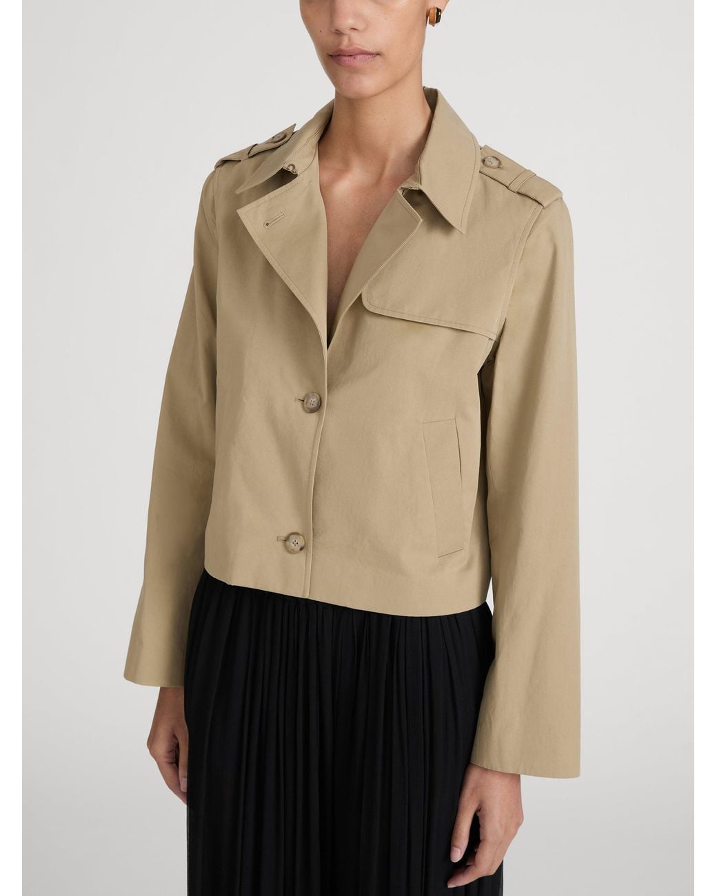 FRAME Green The Short Trench Jacket
