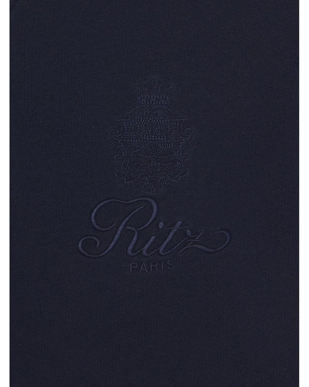 FRAME Blue Ritz Tonal Logo Crewneck