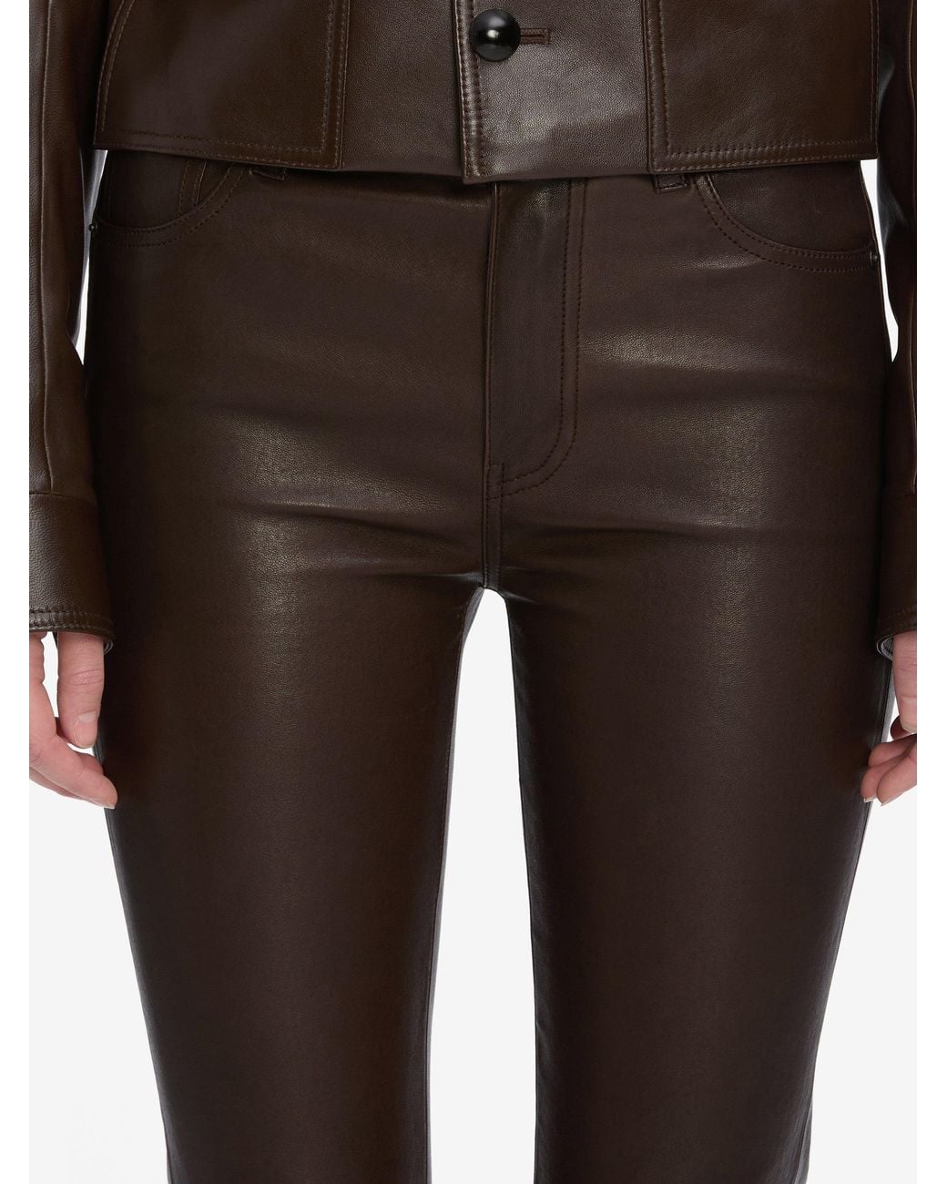FRAME Black The Leather Reboot Crop