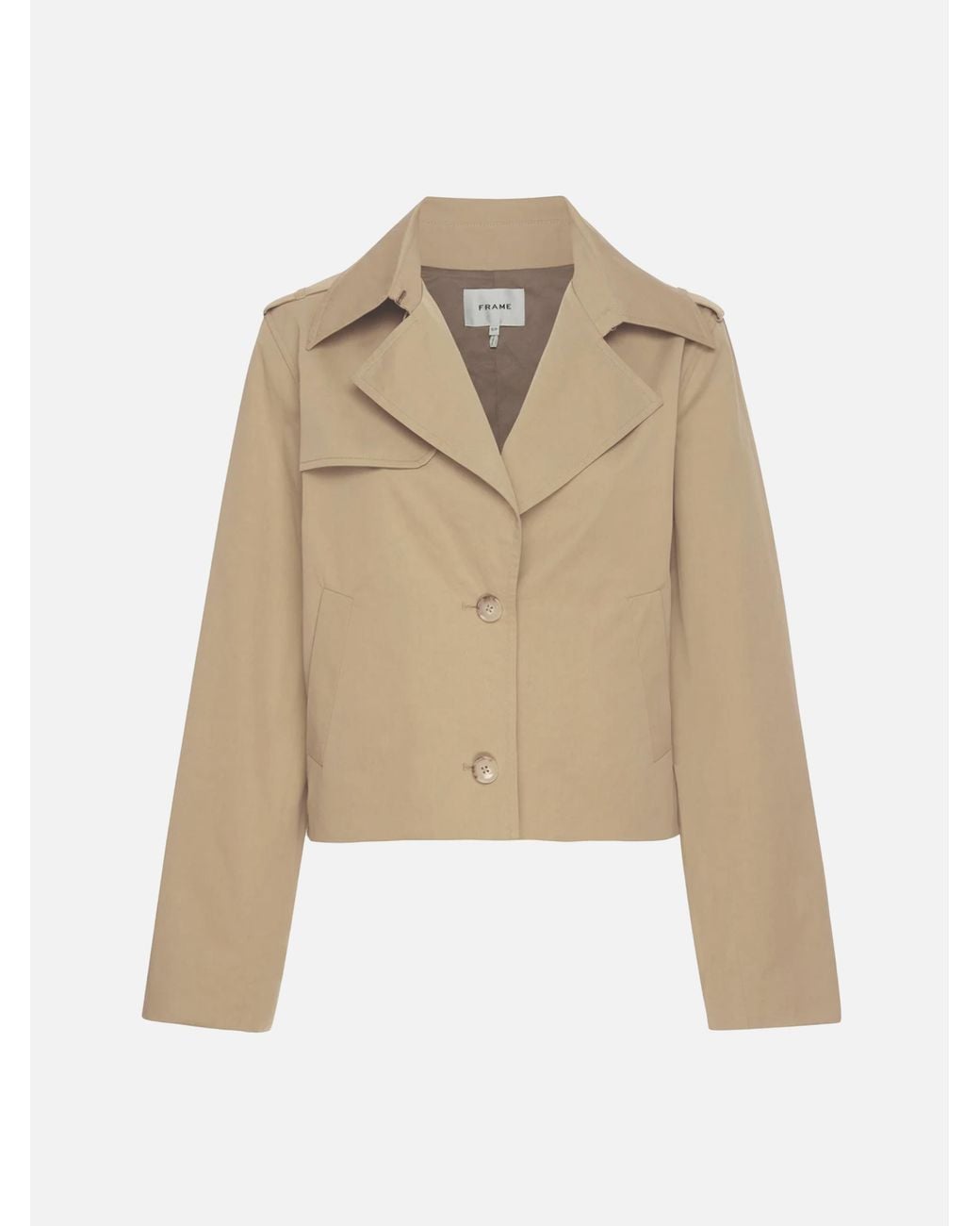 FRAME Green The Short Trench Jacket