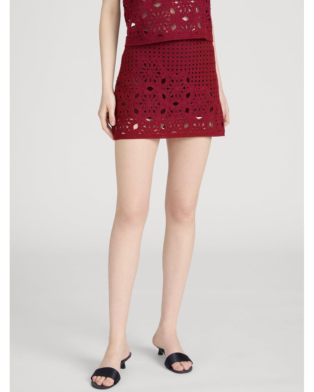 FRAME Red The Postcard Skirt