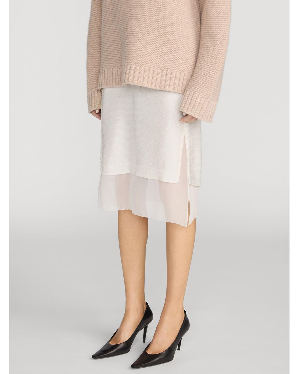 FRAME White The Sequin Starlight Skirt
