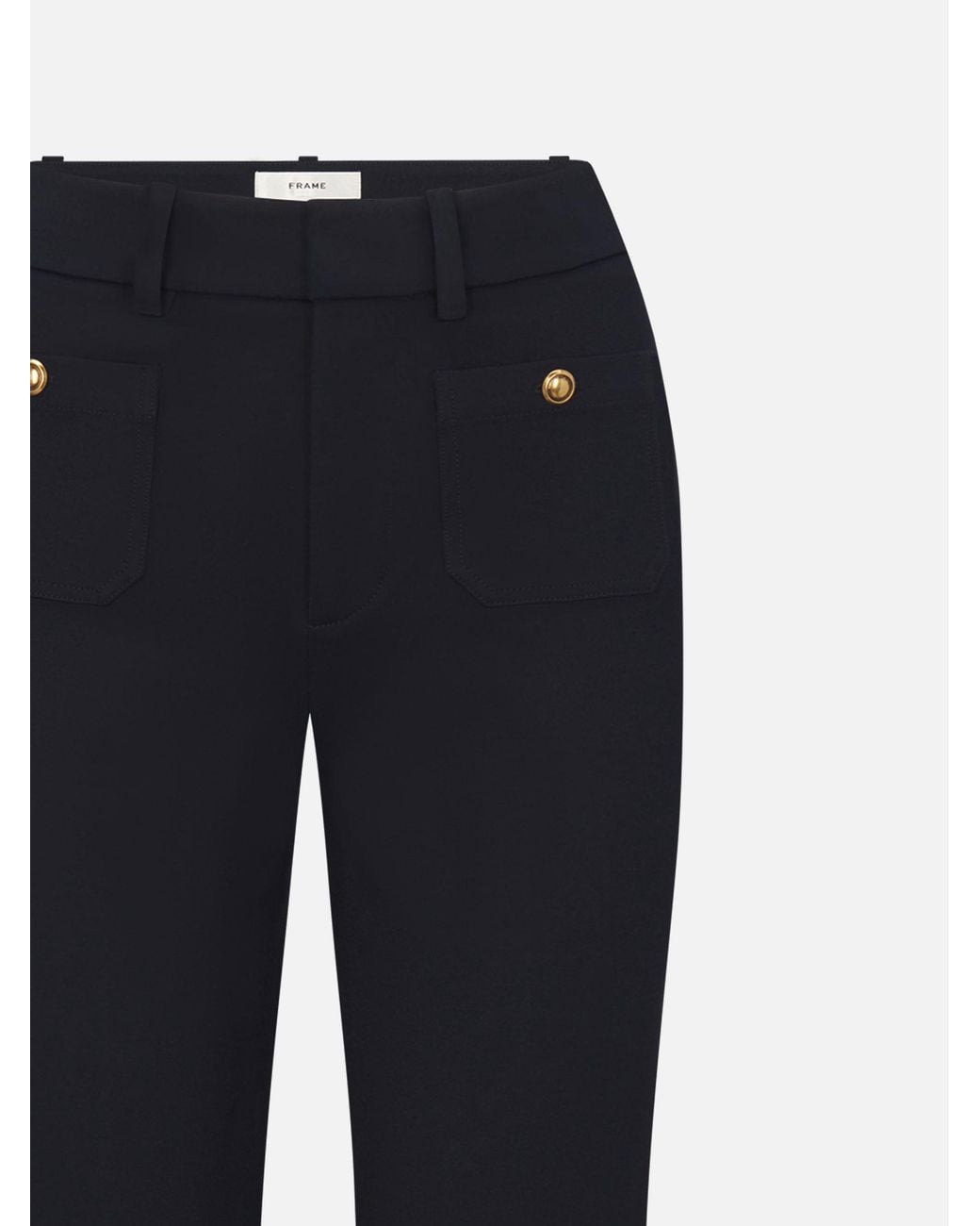 FRAME Blue The Pixie Flare Trouser Shrunken Pocket