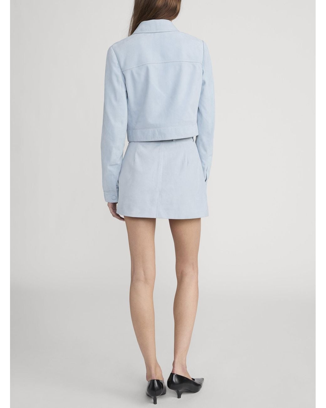 FRAME White The Suede Mini Skirt