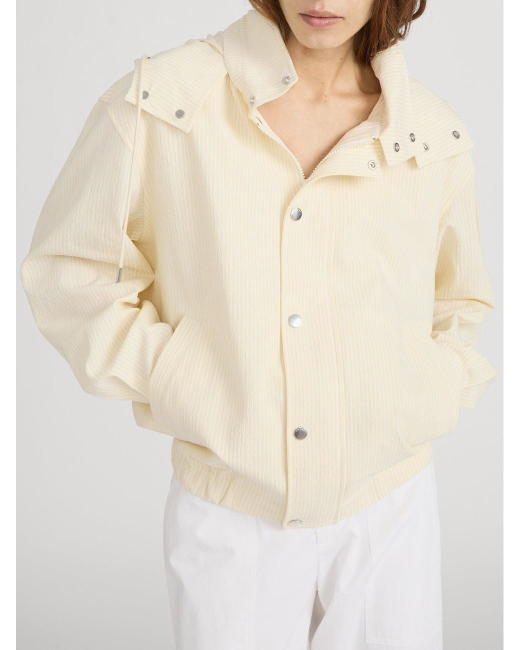 FRAME Natural The Seersucker Track Jacket