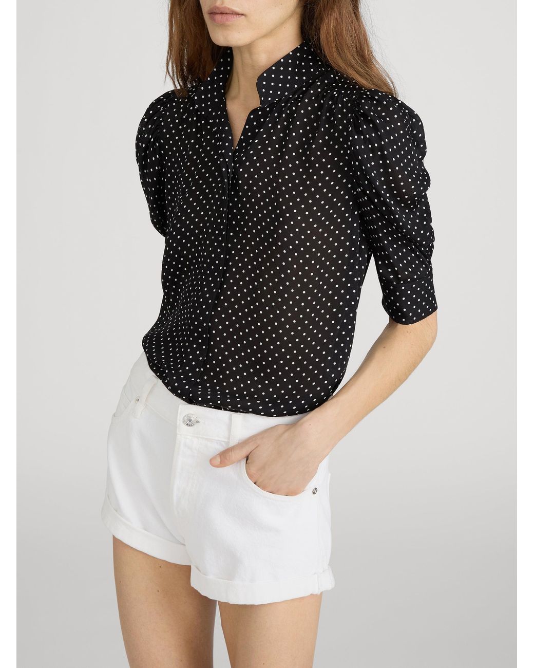 FRAME Black The Gillian Top