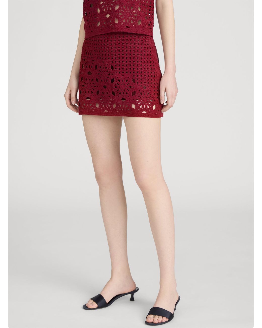 FRAME Red The Postcard Skirt