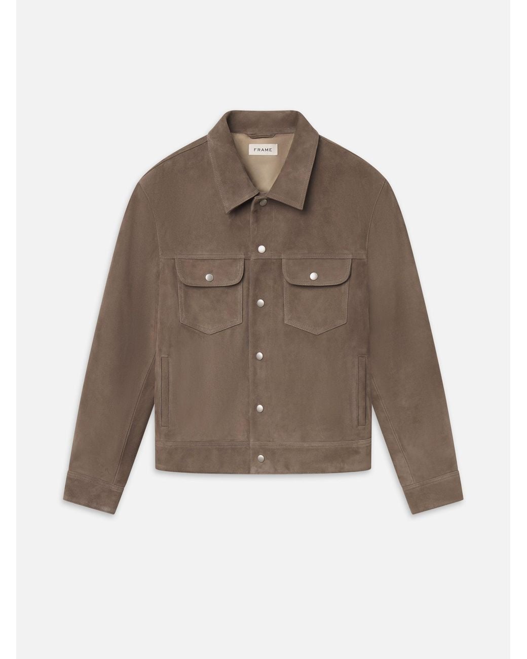 FRAME Brown Suede Trucker Jacket for men