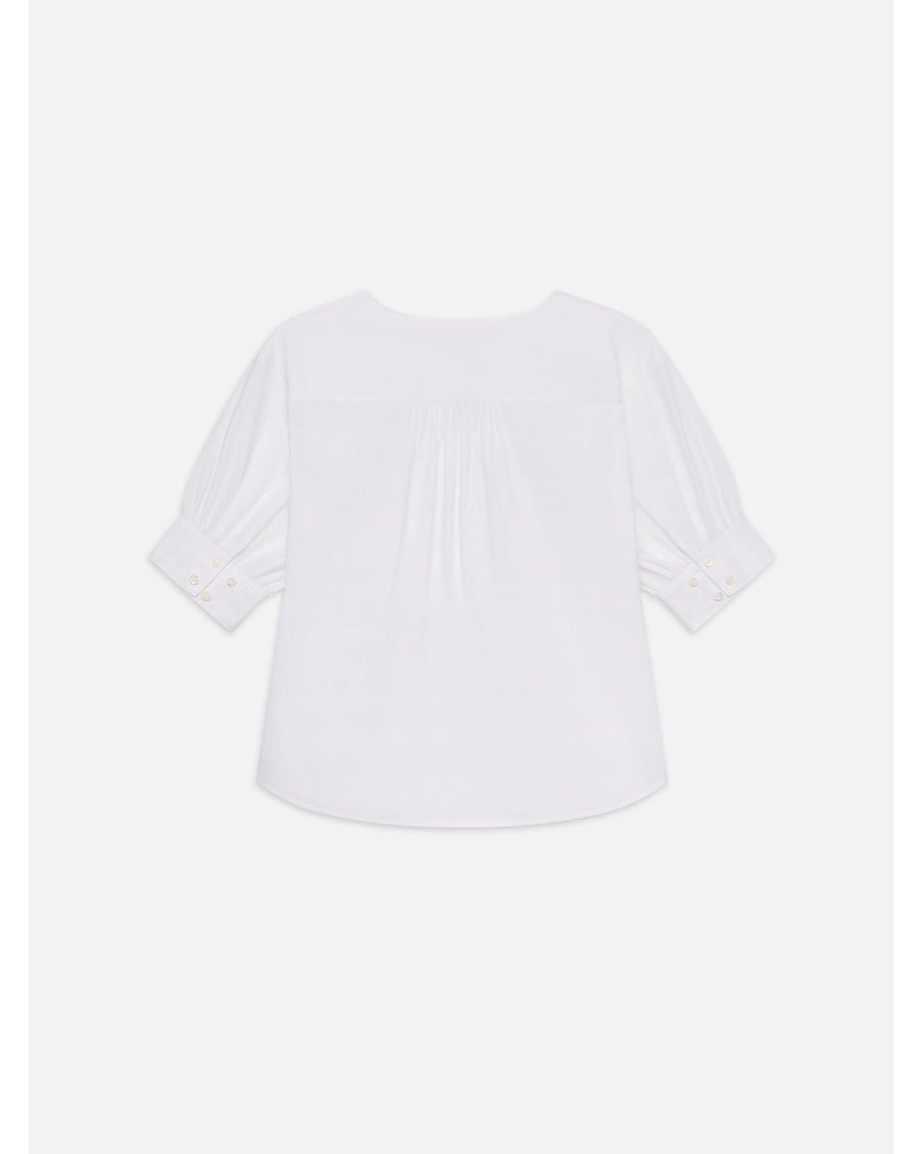 FRAME White V-neck Popover Top