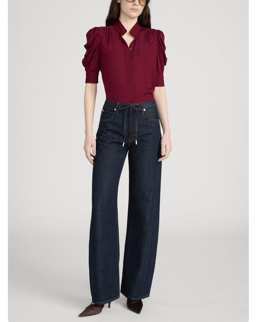 FRAME Red The Gillian Top