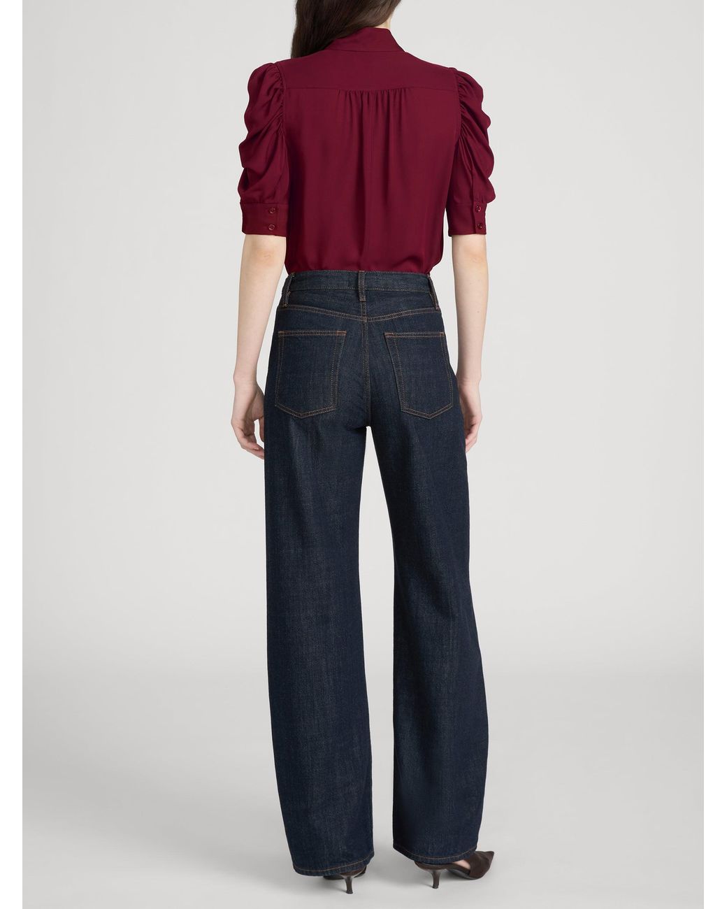 FRAME Red The Gillian Top