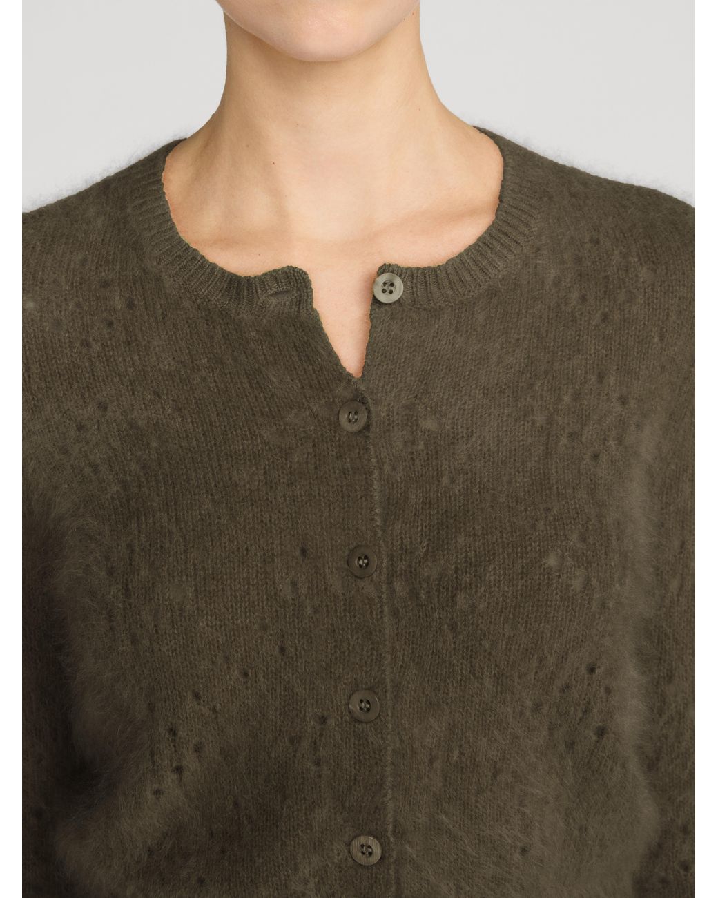 FRAME Green The Cashmere Airy Teddy Cardi