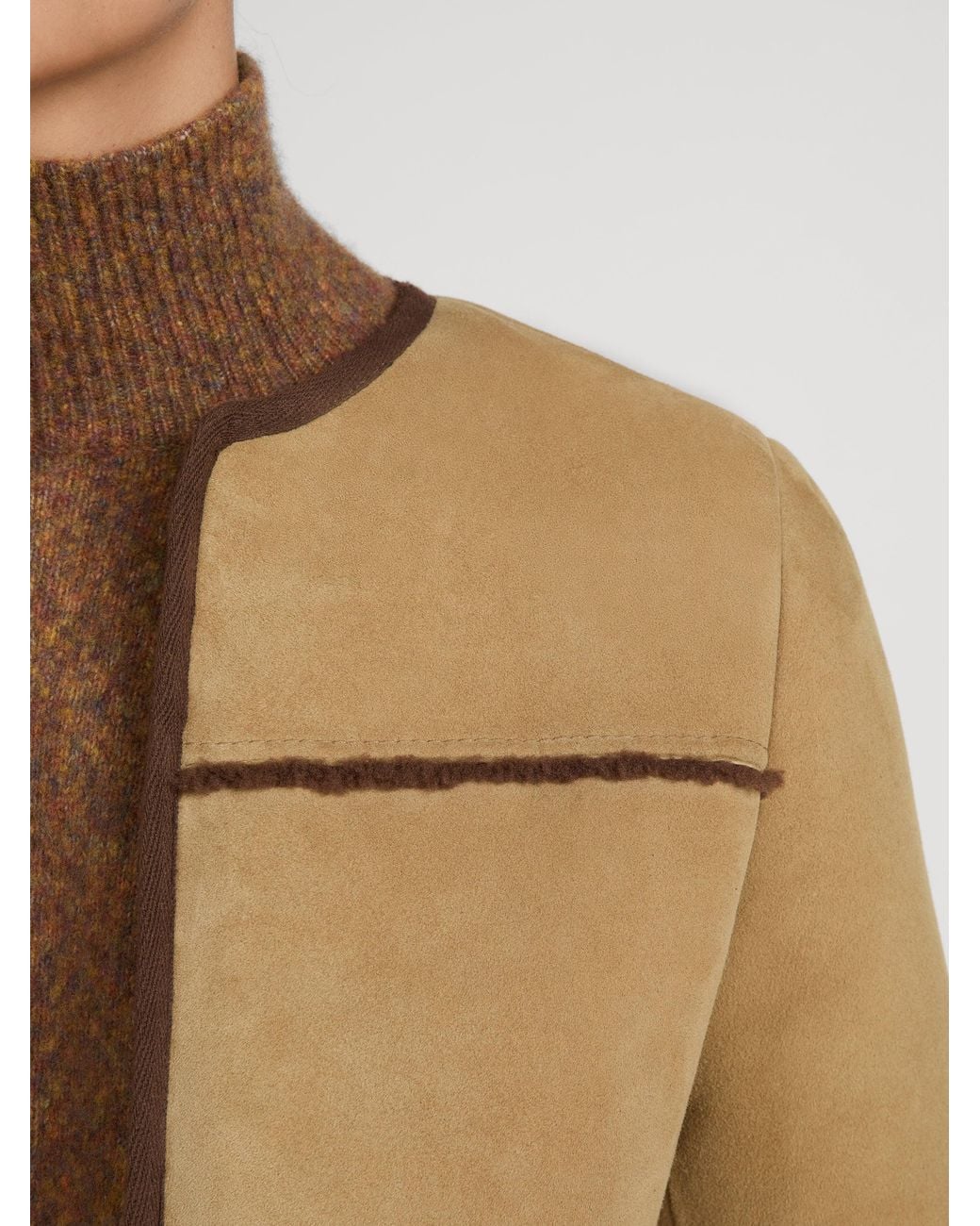 FRAME Natural The Equestrian Shearling Jacket