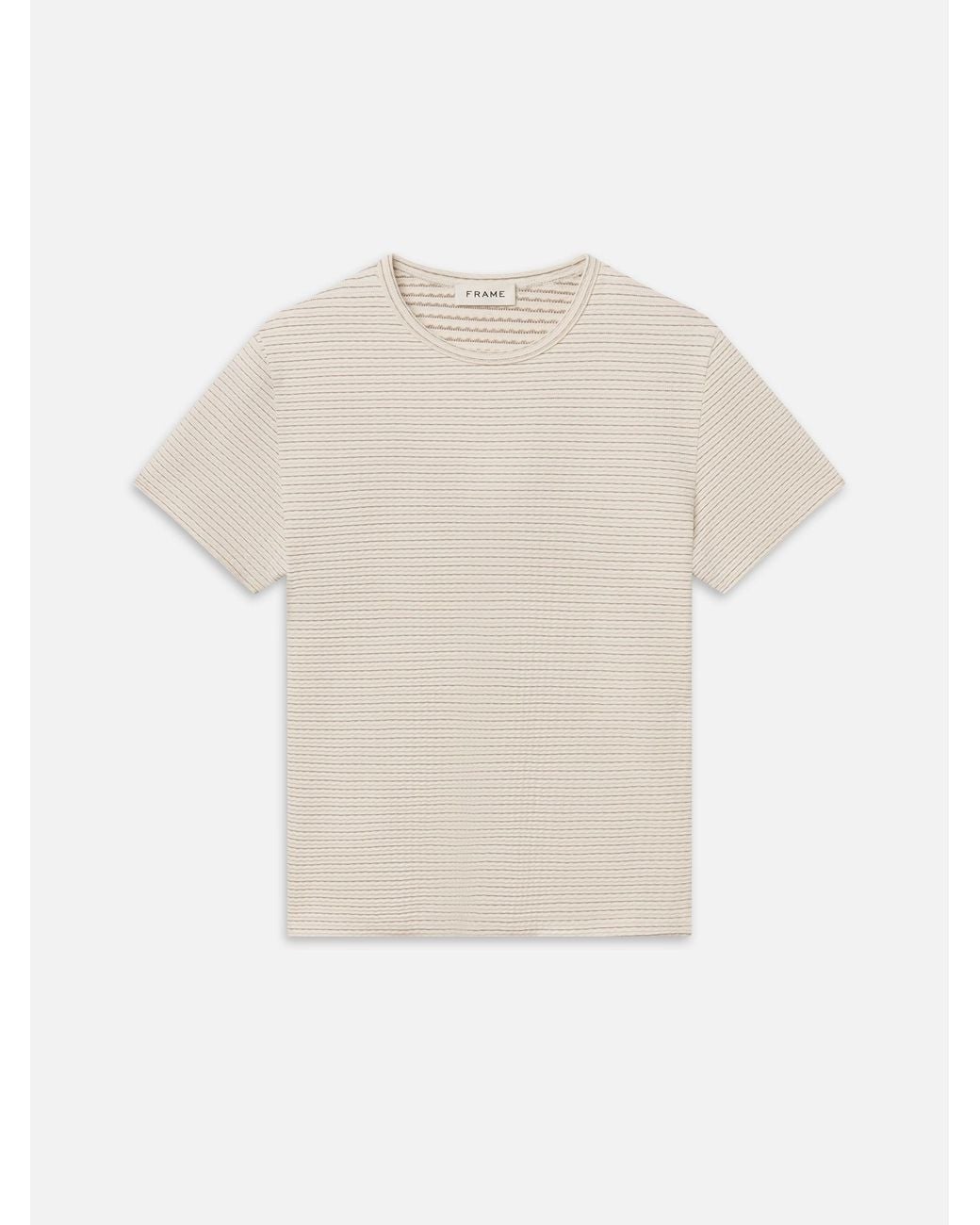 FRAME White Jacquard Stripe Tee for men