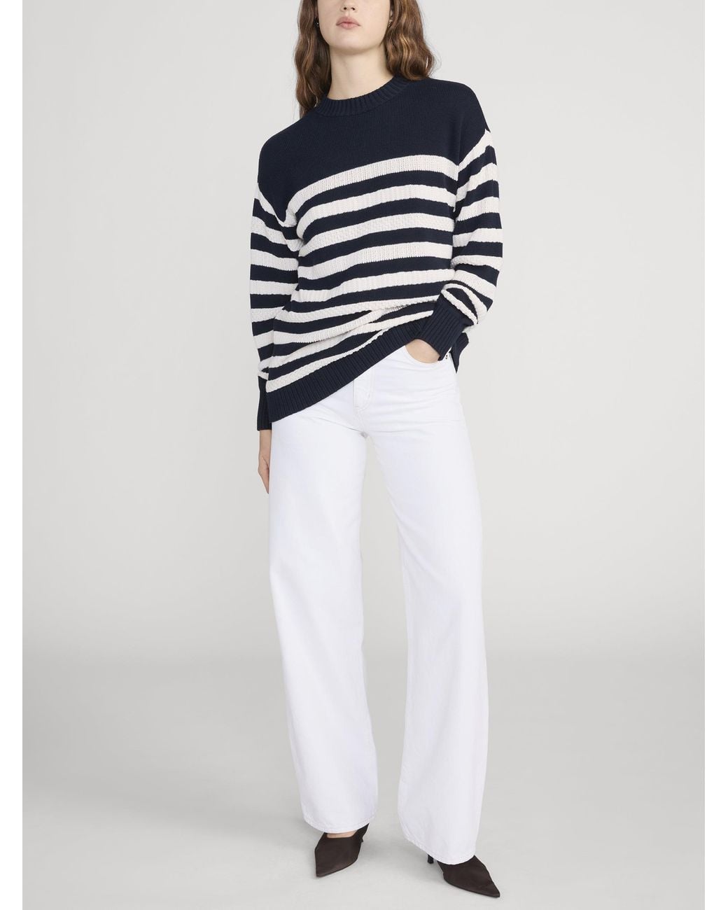 FRAME Blue The Variation Stripe Crew