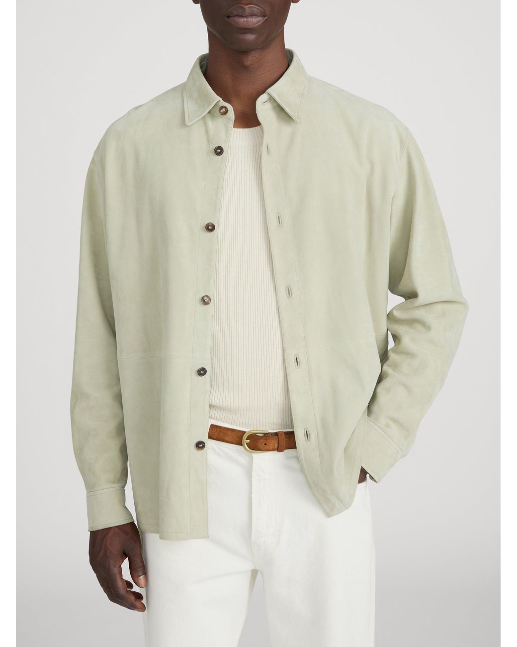 FRAME White Suede Shirt for men