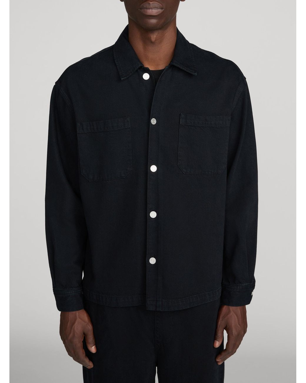 FRAME Black Denim Shirt Jacket for men
