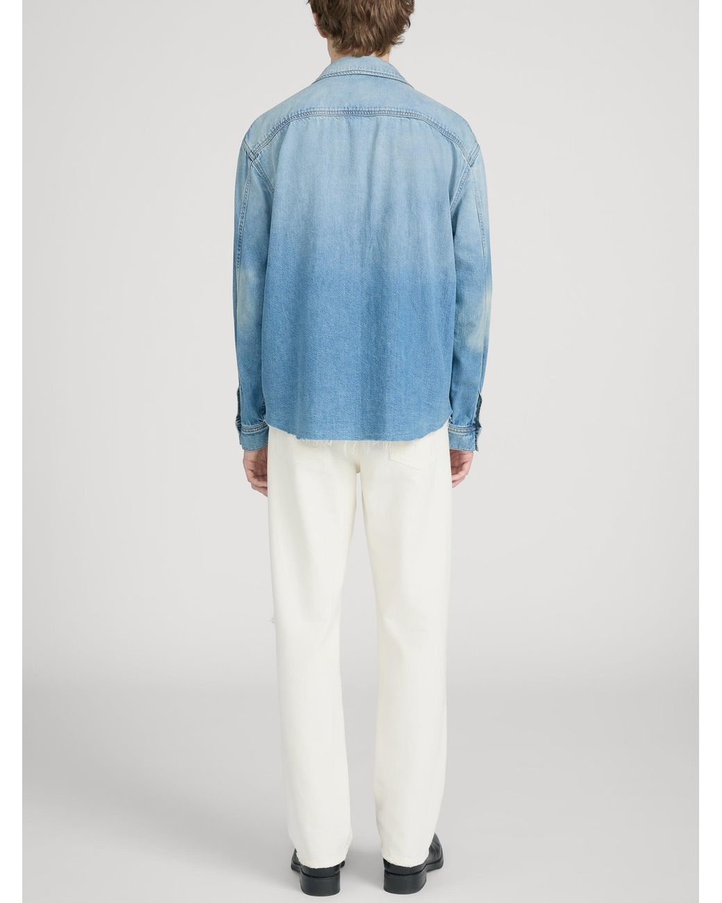 FRAME Blue Relaxed Denim Shirt for men