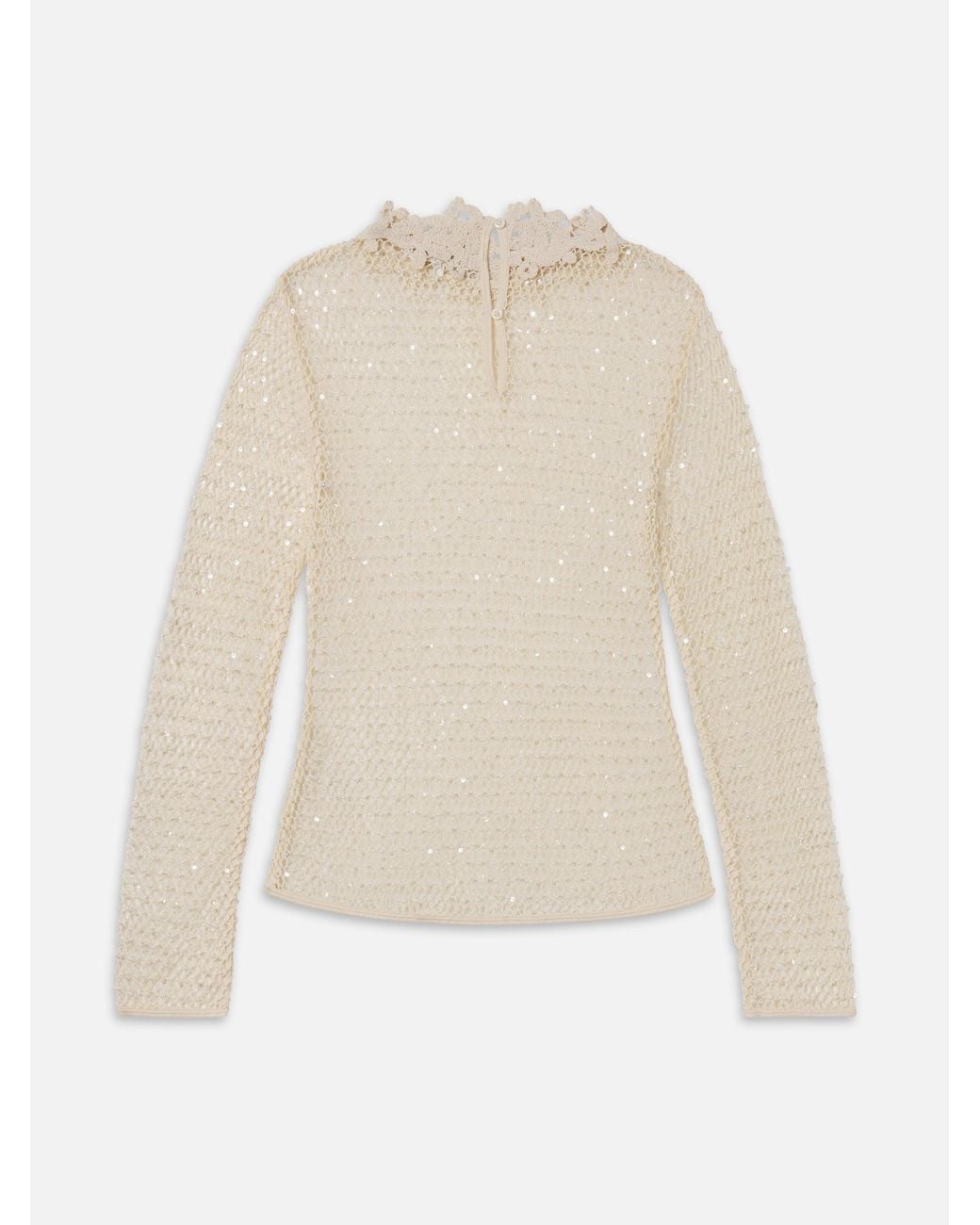 FRAME White The Mesh Glimmer Top